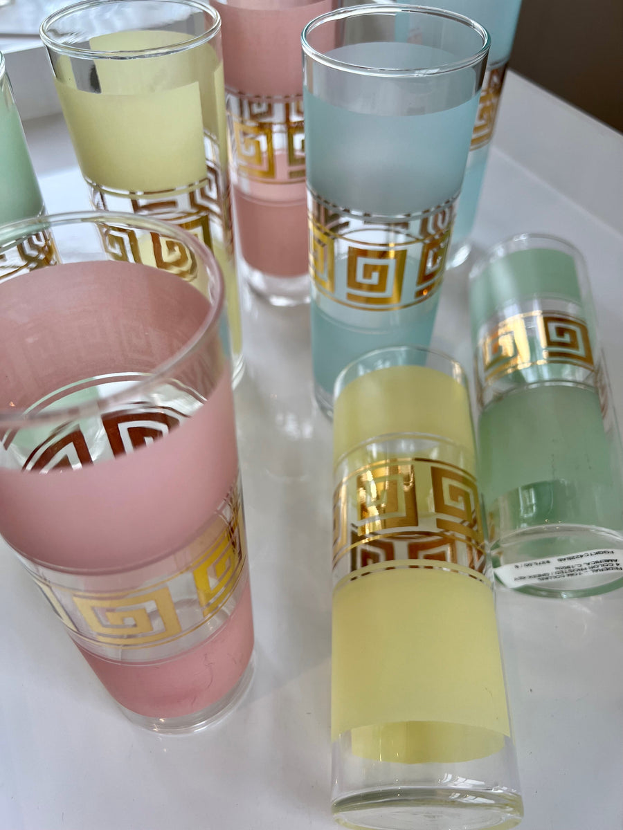Libbey Nautical Flag Frosted Glass Tom Collins Glasses Collection of S –  BINCHEY'S LLC.