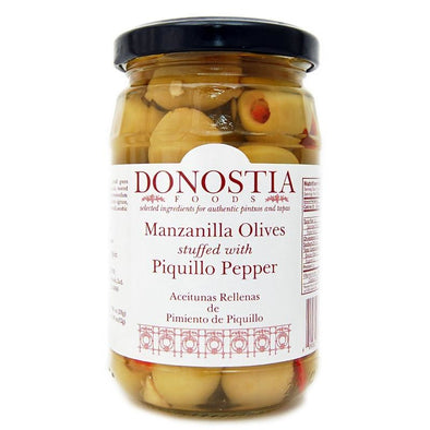 Donostia Foods Manzanilla Olives Stuffed with Piquillo Pepper